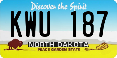 ND license plate KWU187