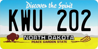 ND license plate KWU202