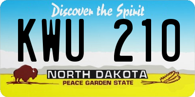 ND license plate KWU210