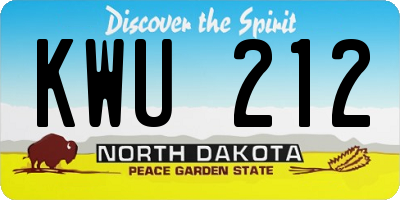 ND license plate KWU212