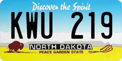 ND license plate KWU219