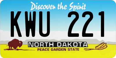 ND license plate KWU221