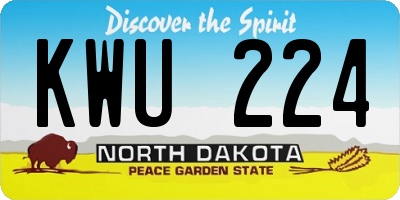 ND license plate KWU224