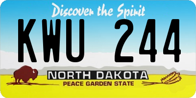 ND license plate KWU244