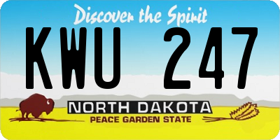 ND license plate KWU247