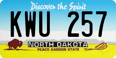 ND license plate KWU257