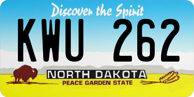ND license plate KWU262
