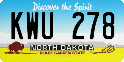 ND license plate KWU278