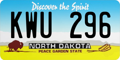 ND license plate KWU296