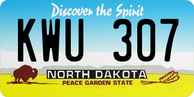 ND license plate KWU307