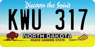 ND license plate KWU317