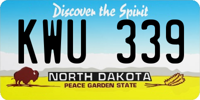 ND license plate KWU339