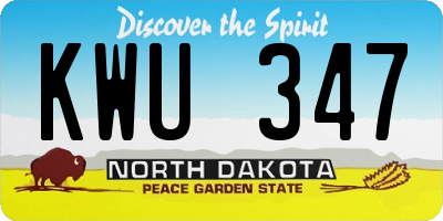 ND license plate KWU347