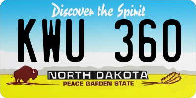 ND license plate KWU360