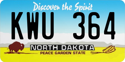 ND license plate KWU364