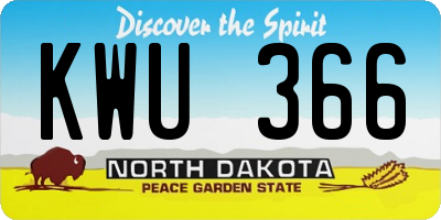 ND license plate KWU366