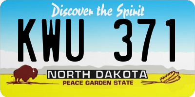 ND license plate KWU371