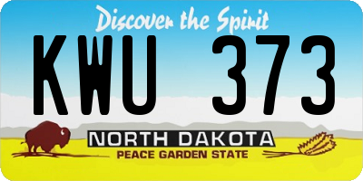 ND license plate KWU373