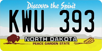 ND license plate KWU393