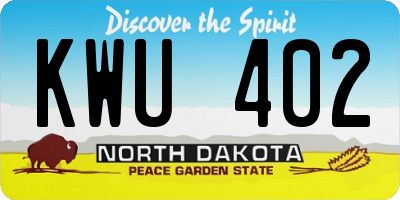 ND license plate KWU402