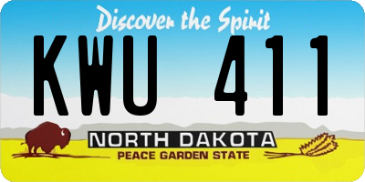 ND license plate KWU411