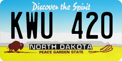 ND license plate KWU420