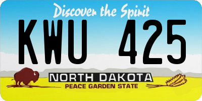 ND license plate KWU425