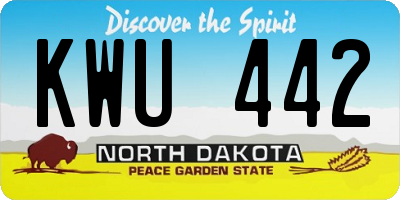 ND license plate KWU442