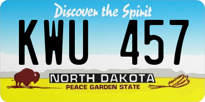 ND license plate KWU457