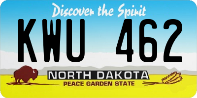 ND license plate KWU462