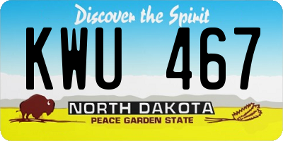 ND license plate KWU467