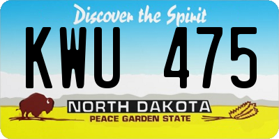 ND license plate KWU475