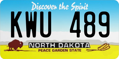 ND license plate KWU489