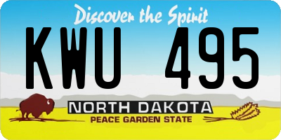 ND license plate KWU495