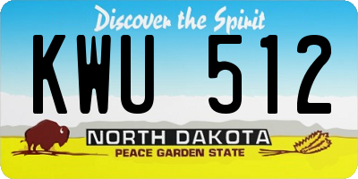 ND license plate KWU512