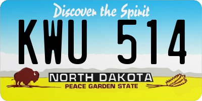 ND license plate KWU514