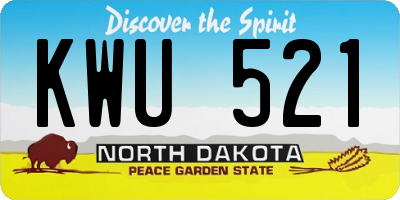 ND license plate KWU521