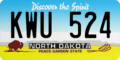 ND license plate KWU524