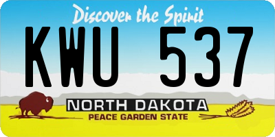 ND license plate KWU537