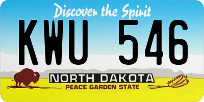 ND license plate KWU546