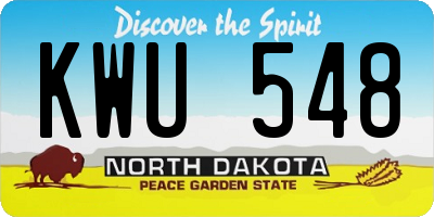 ND license plate KWU548
