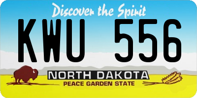 ND license plate KWU556