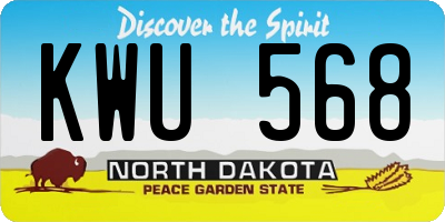 ND license plate KWU568