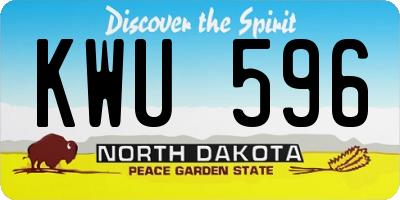 ND license plate KWU596