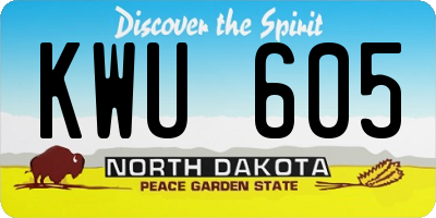 ND license plate KWU605
