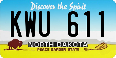ND license plate KWU611