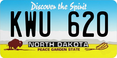 ND license plate KWU620