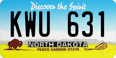 ND license plate KWU631