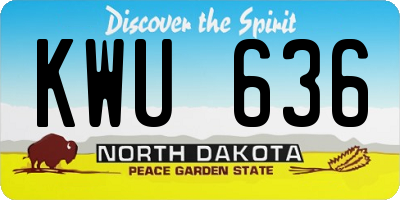 ND license plate KWU636