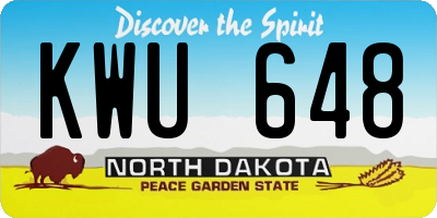 ND license plate KWU648